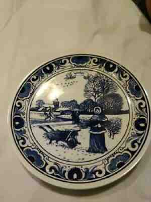 Schoonhoven Holland "Blue" Delft Four Seasons Winter Plate