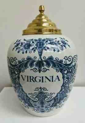 delft tobacco jar virginia Royal Goedewaagen Jar, 9.5in High ThriftCHI ~ 2 Delft Holland