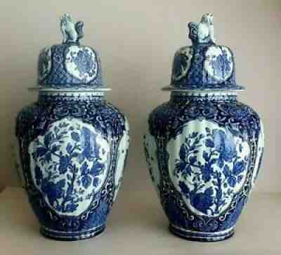 DELFT CABINET SET OF VASES - GINGER JARS - BY BOCH PETRUS REGOUT HOLLAND