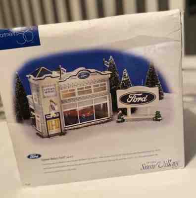 Dept 56 UPTOWN MOTORS FORD - Original Snow Village  #54941 set of 3 Orig. $95.00