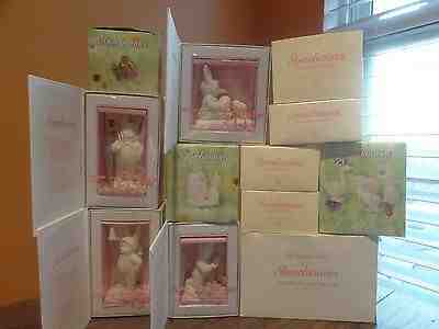 Dept 56 12 LOT Snowbunnies Snowbabies Springtime Stories Wagon Easter Bunny Set