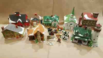 Dept 56 New England Village - Original Set of 8 buildings and figures 1986- 1987