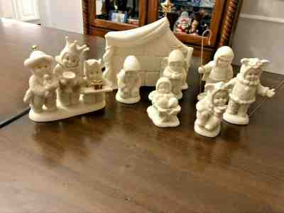 DEPT. 56 SNOWBABIES "THE CHRISTMAS PAGEANT" 8 PIECE NATIVITY SET RARE HTF