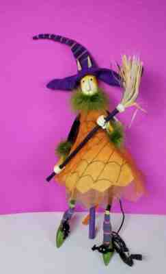 Krinkles Patience Brewster Halloween Cat Witch Doll Figure Fiber Optic Light Up