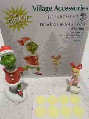 Dept 56 Dr. Seuss- The Grinch and Cindy-Lou Skating **RETIRED**