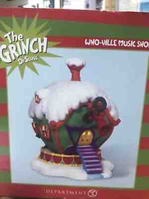 Department 56 Grinch Village WHO-VILLE MUSIC SHOP New in Box. Never Opened