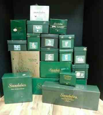 Lot Of 17 Department 56 Snowbabies in Boxes Plus Display Sled