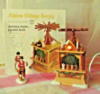 Department 56 Alpine Village Christmas Market Pyramid Booth Set of 2 #4028695