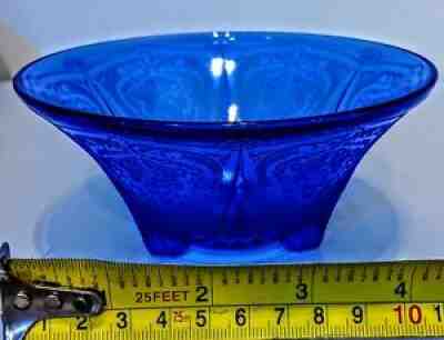 Royal Lace Depression Glass Cobalt Nut Bowl, Rare, Original, Mint Condition