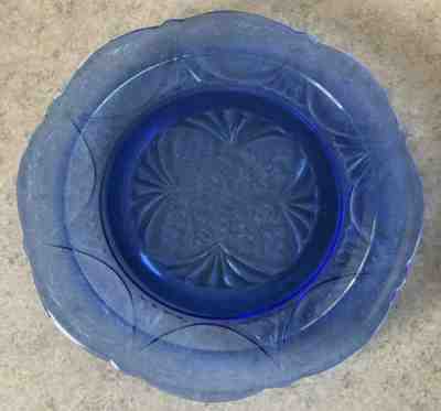 HAZEL ATLAS :: Vtg ROYAL LACE Cobalt Blue DINNER 10â? PLATE Depression GLASS USA