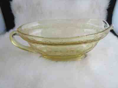 Ultra Rare Madrid Depression Glass Amber Gravy Boat