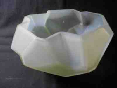 Ruba Rombic 8" Jade Cupped Bowl Art Deco Cased Consolidated Depression Glass