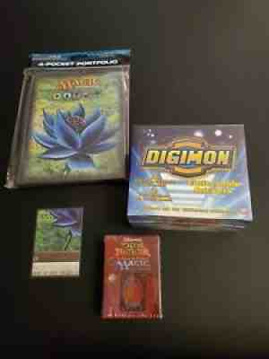 Black lotus ultrapro puzzle piece sleeve deck magic MGT digimon booster box lot