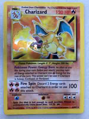 Charizard HOLO Base Set 4/102 1999 WOTC Rare Vintage Pokemon Card PL