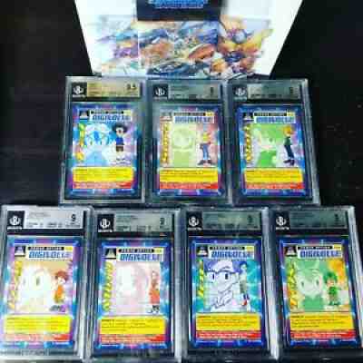 1999 Digimon Swedish Promo Tai Matt Sora Izzy Mini Joe TK 7 Card Lot BGS 9 9.5