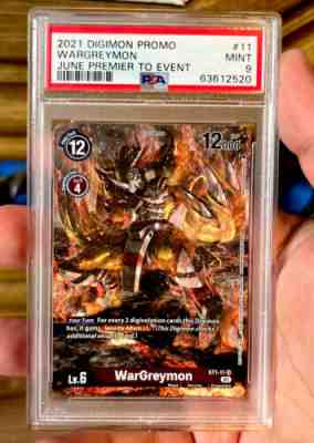 Digimon Card Game st1-11 Wargreymon SR June Premier Ed Event Top 8 Prize PSA 9