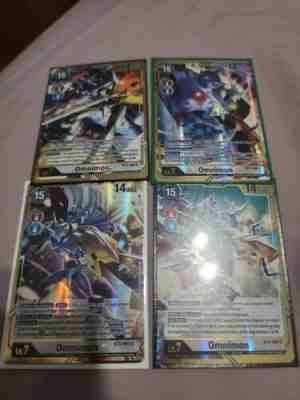 4x Digimon TCG Omnimon BT5-086 Battle of Omni Holo M/NM Alternate Art Lot!