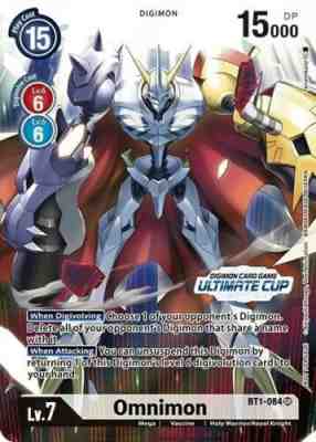 Omnimon BT1-084 Ultimate Cup Champion Digimon Trophy Card to Evolution Omegamon