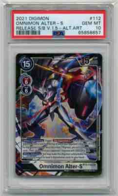 Pop 3! 2021 Digimon SB V1.5 BT3-112 Omnimon Alter-S Secret Alt Art PSA 10