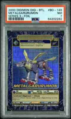 2000 Digimon Digi Battle Series 3 Metalgarurumon Foil PSA 7 Pop 1 Highest Grade