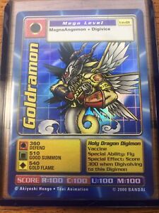 Digimon Goldramon UN-01 2000 Digi-Battle Card Super rare! Universal exclusive