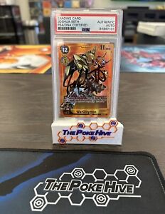 PSA Signed Joshua Seth Digimon Wargreymon BT4-048 Alt Art - Great Legend