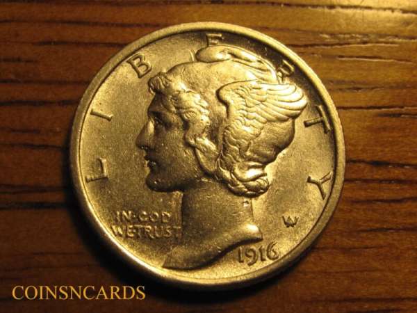1916-D Mercury Dime Key to Series Choice About Uncirculated AU+ Monster Scarce!