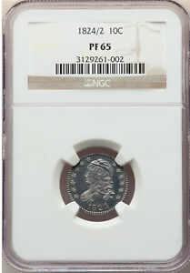 1824/2 CAPPED BUST 10C NGC PR 65