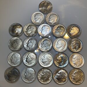 Lot Of 23 Silver Roosevelt Dimes Includes One 1919 Mercury Dime