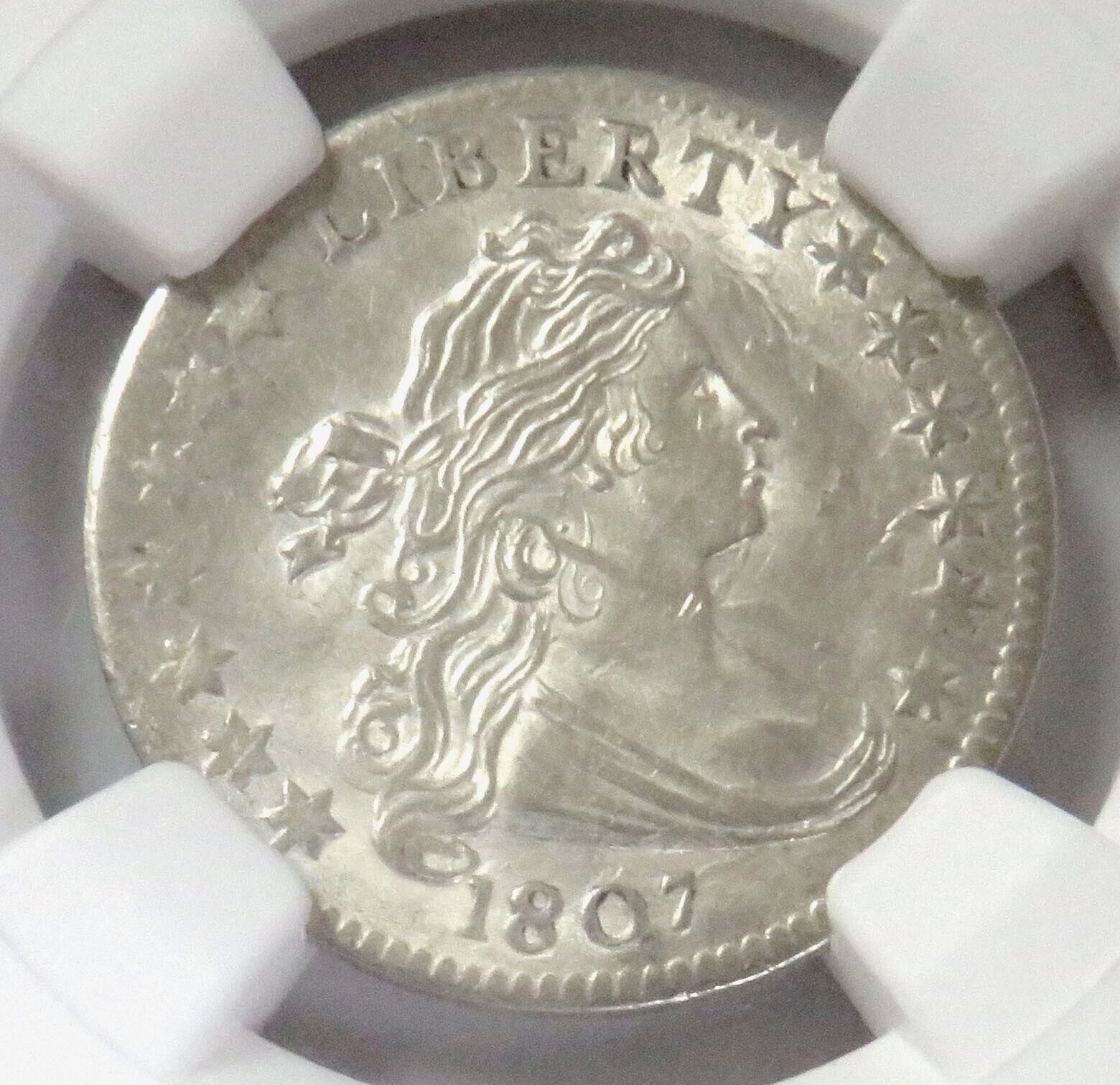 1807 SILVER UNITED STATES JR-1 DRAPED BUST DIME NGC UNC DETAILS*