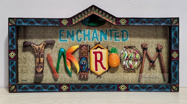 Disney Parks Dave Avanzino Icon Letter "TIKI ROOM" Shadow Box *RARE*