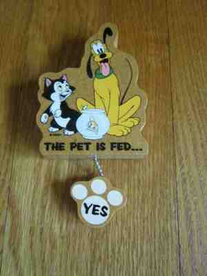 Vtg Disney Figaro Pluto Cleo Magnet The Pet is Fed RARE Cat Dog Fish Collectible