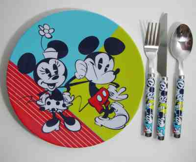 Disney Mickey Mouse Table Setting Plate Flatware Set 4pc for titanilla-nagy