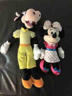 Disney Clarabelle cow Vintage 15" and Minnie Mouse plush stuffed animal