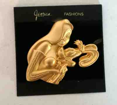 1980s Vintage Disney Who Framed Roger Rabbit Jessica Gold Plated Pin #AD13