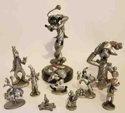 Mixed Lot of (10) Fine Pewter Goofy Figurines Hudson - Chilmark - Walt Disney