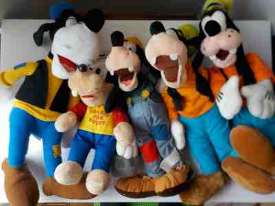 Lot of 5 Goofy Plush Stuffed Animals Disney Store