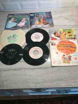 Lot of Walt Disney's Read Along Book and Records Disneyland See Hear Read