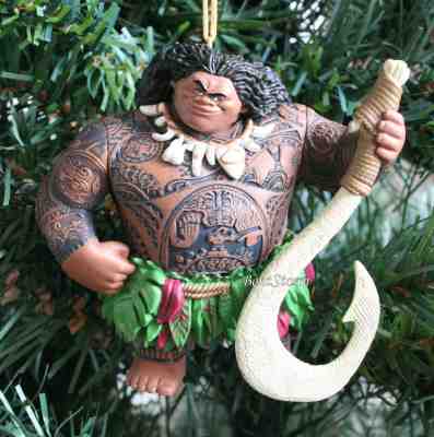Custom Disney Moana Movie MAUI demigod w/ Fishhook Christmas Ornament PVC NEW