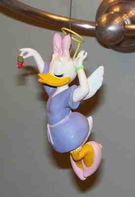 Disney Grolier Daisy Duck Angel Christmas Tree Ornament Halo Wings Berries RARE