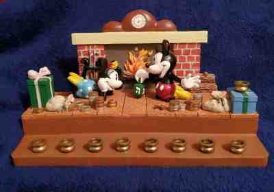 Disney Fireplace Menorah Mickey Minnie Mouse Chanukah Hanukkah