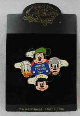 Disney Auctions LE 100 Pin Jumbo Armed Forces Day Military Salute Donald Mickey