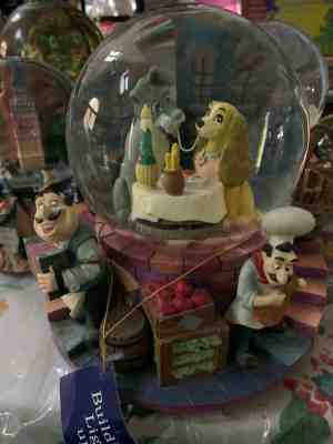   DISNEY's Lady and the Tramp Musical Snow Globe With Lights - 'Bella Notte'. 