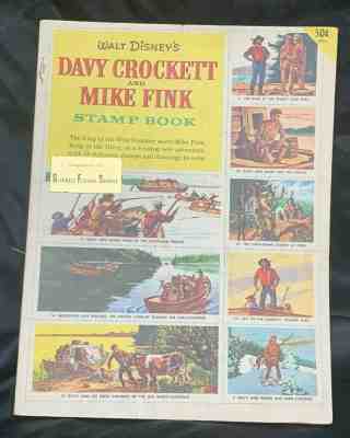 1955 WALT DISNEY DAVY CROCKETT & MIKE FINK STAMP BOOK
