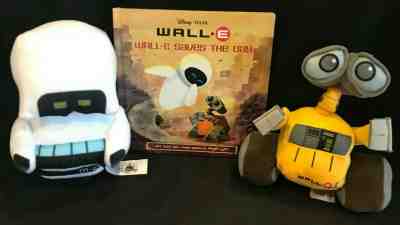 2 Disney Pixar Wall-e & Mo Robot Plush Characters & Hardcover Pop Up Book VGC