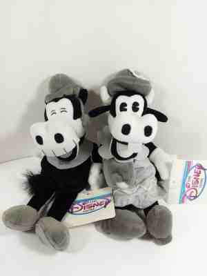 Disney Store Clarabell Cow And Horace Horsecollar B/w Mini Bean Bag Plush Set 8"