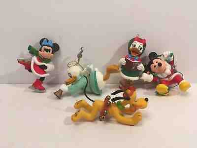 Disney Grolier Christmas Ornament Mickey Minnie Mouse Donald Daisy Duck Pluto