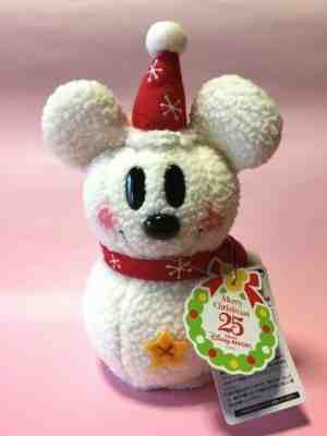 Micky mouse Christmas Doll Plush Disney TDR 25th Dancing Snowman Japan FS