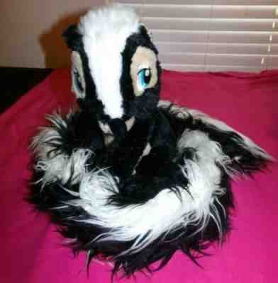 Disney Flower the Skunk Plush 40" Long Tail Boa Scarf 12” Tall Bambi's Friend 