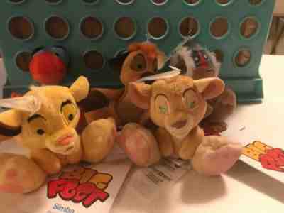 NWT 5 Disney Tiny Big Feet Plush Micro Lion King SIMBA NALA ZAZU TIMON FREE SHIP